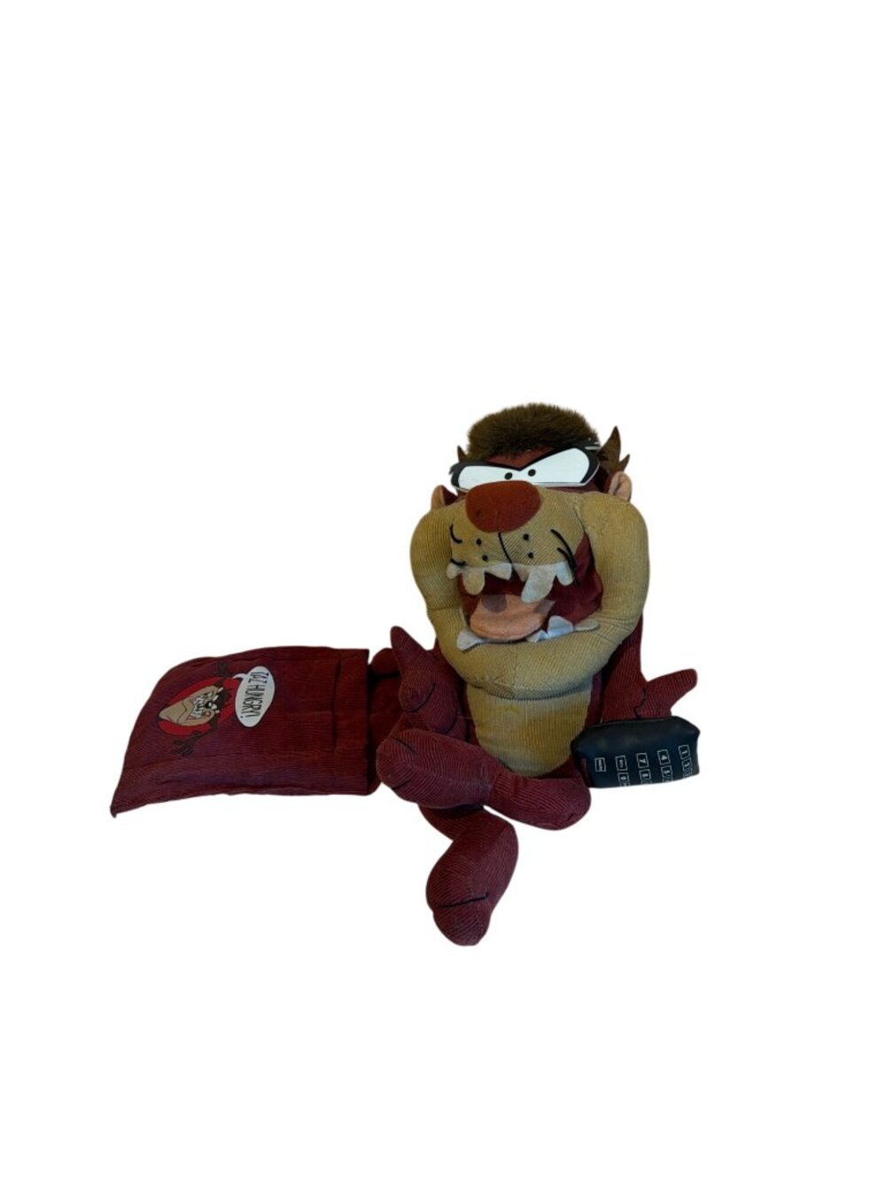 Taz Tasmanian Devil Plush TV Remote Control Holder Organizer Couch Pocket Caddy
